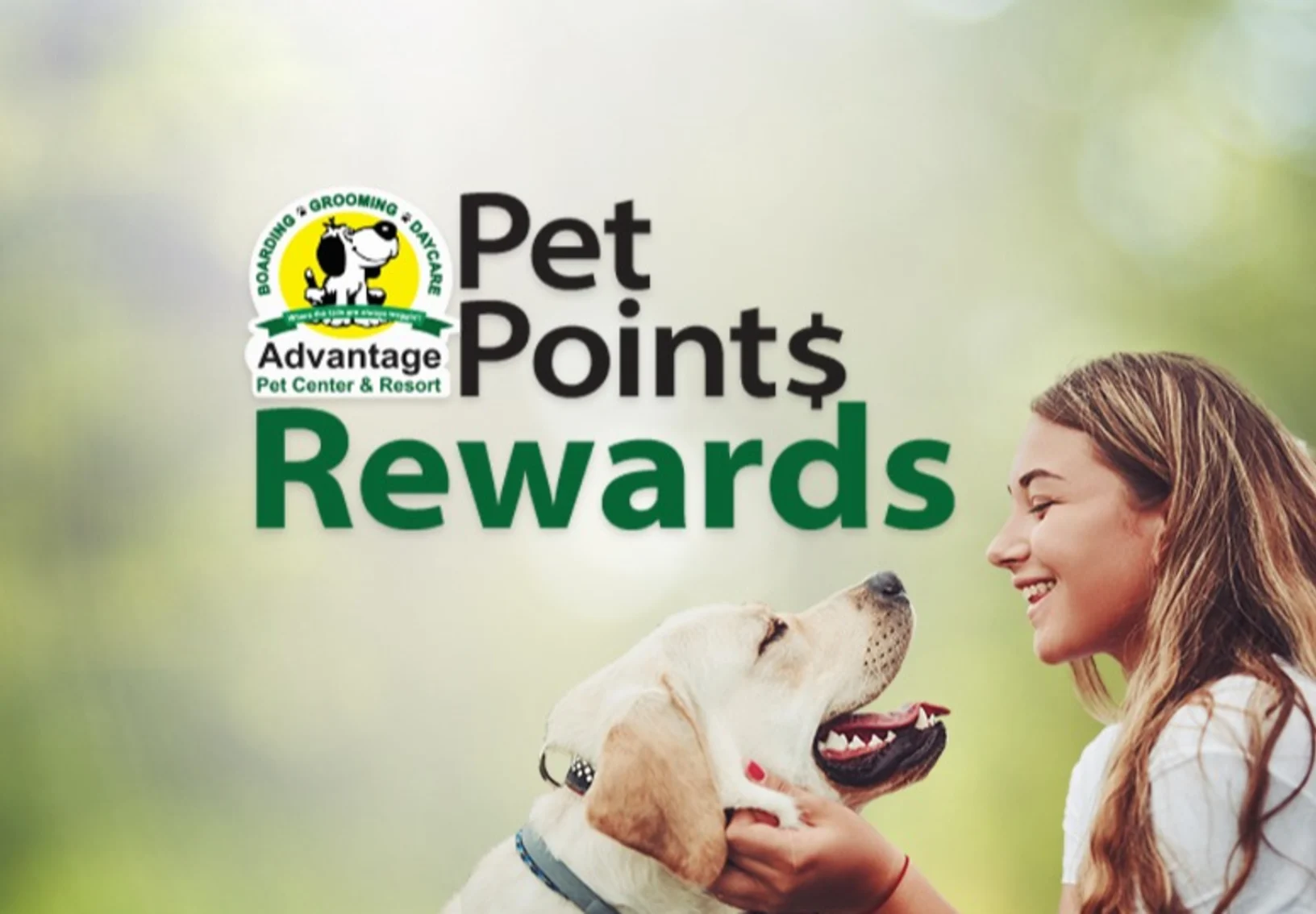 Pet Points Logo with dog and owner facing each other and smiling.